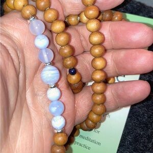 Blue Lace Agate Sandalwood Mala 📿